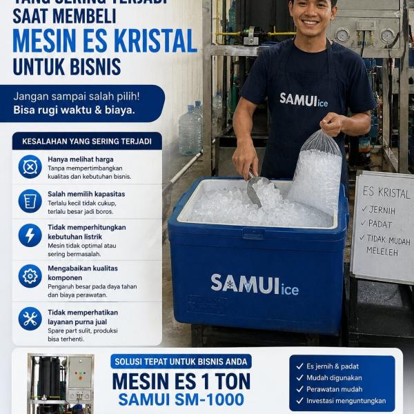 Kesalahan yang Sering Terjadi Saat Membeli Mesin Es Kristal untuk Bisnis